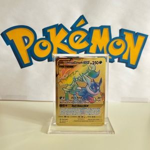 Pokémon Greninja & Zoroark GX - 222/214 - Hyper Rare Full Art Metal Gold Card